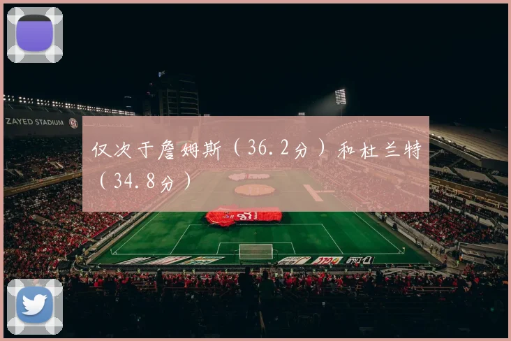 仅次于詹姆斯（36.2分）和杜兰特（34.8分）